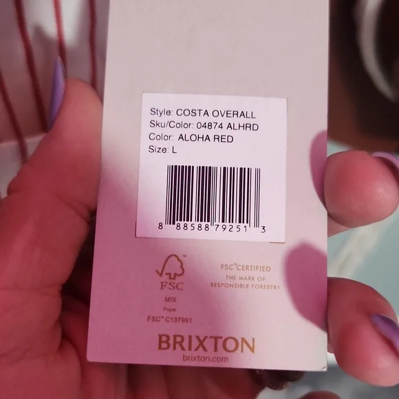 Brixton Costa Stripe Cotton Overalls brand new with tags - Picture 5 of 5